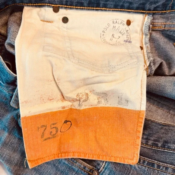 Vintage Ralph Lauren Polo Denim Jeans Fly Rivet Baggy Bootcut 40x30 (42x31) - Picture 8 of 11